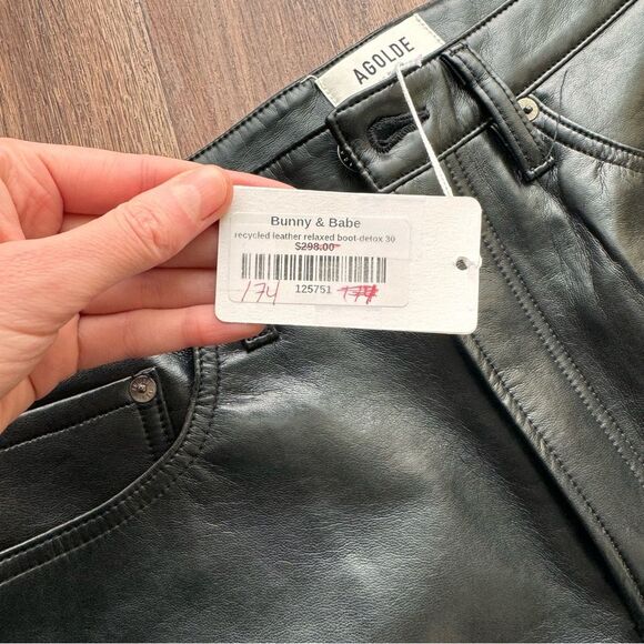 Agolde Recycled Leather 90’s Pinch Waist NWT 30 - Picture 7 of 17